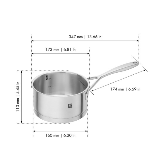 Cratita inox, cu capac, 16 cm/1,5L, "Vitality" - Zwilling