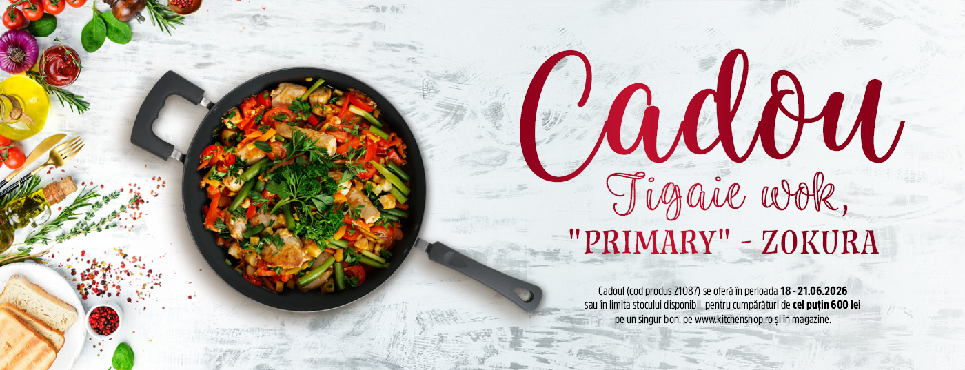 Tigaie wok cadou la comenzi peste 600 lei