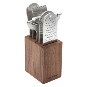 Set 5 ustensile bar, inox, cu suport, "Style Line", Walnut - Microplane