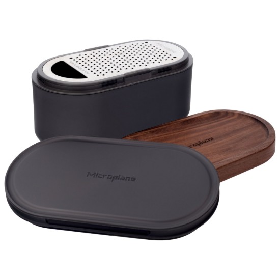 Razatoare cu recipient si 2 capace, Dark Grey - Microplane