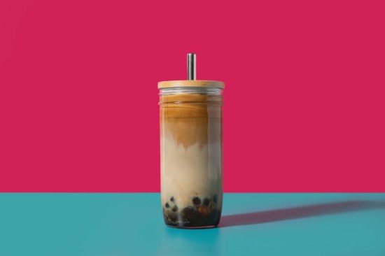 Pahar pentru bubble tea, cu capac si pai, sticla, 650ml - La Cafetiere