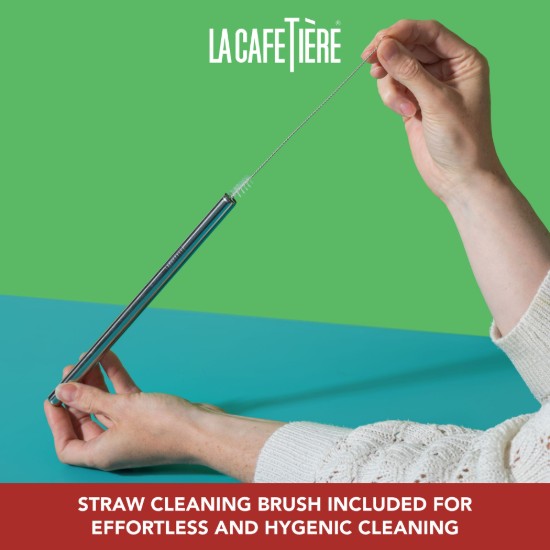 Pahar pentru bubble tea, cu capac si pai, sticla, 650ml - La Cafetiere