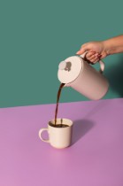 Cafetiera French Press, ceramica, 1L, "Arezzo", Latte - La Cafetiere