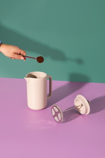 Cafetiera French Press, ceramica, 1L, "Arezzo", Latte - La Cafetiere