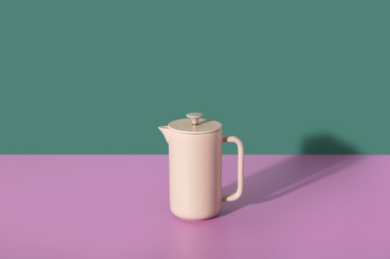 Cafetiera French Press, ceramica, 1L, "Arezzo", Latte - La Cafetiere