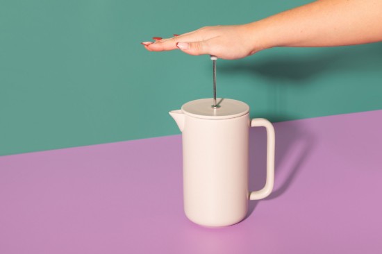 Cafetiera French Press, ceramica, 1L, "Arezzo", Latte - La Cafetiere