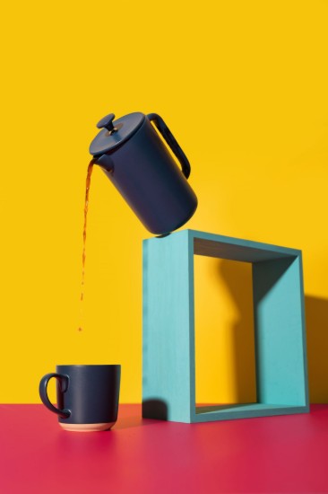 Cafetiera French Press, ceramica, 1L, "Arezzo", Navy - La Cafetiere