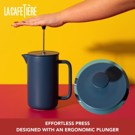 Cafetiera French Press, ceramica, 1L, "Arezzo", Navy - La Cafetiere