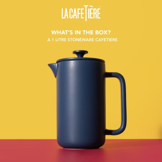 Cafetiera French Press, ceramica, 1L, "Arezzo", Navy - La Cafetiere