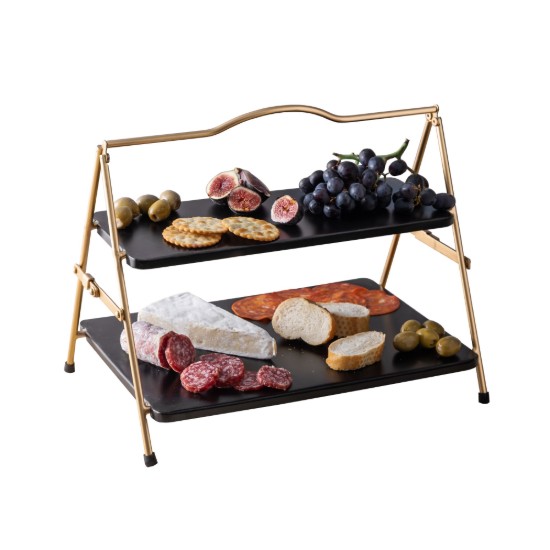 Platou servire, cu 2 nivele, metal, 39,5 x 26 x 34,5 cm - Artesa