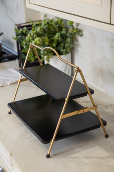 Platou servire, cu 2 nivele, metal, 39,5 x 26 x 34,5 cm - Artesa