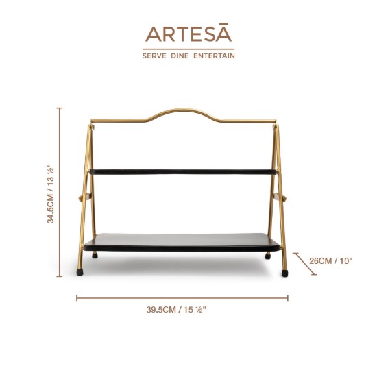 Platou servire, cu 2 nivele, metal, 39,5 x 26 x 34,5 cm - Artesa
