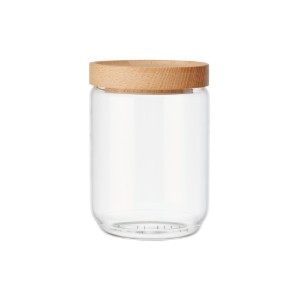 Borcan depozitare, sticla, 500ml, cu capac din bambus, "Idilica" - Kitchen Craft