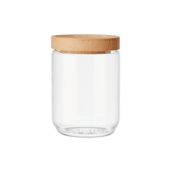 Borcan depozitare, sticla, 500ml, cu capac din bambus, "Idilica" - Kitchen Craft