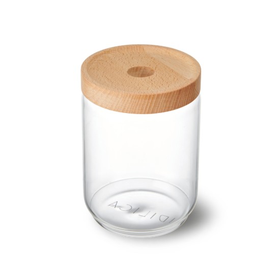 Borcan depozitare, sticla, 500ml, cu capac din bambus, "Idilica" - Kitchen Craft