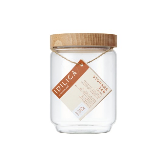 Borcan depozitare, sticla, 500ml, cu capac din bambus, "Idilica" - Kitchen Craft