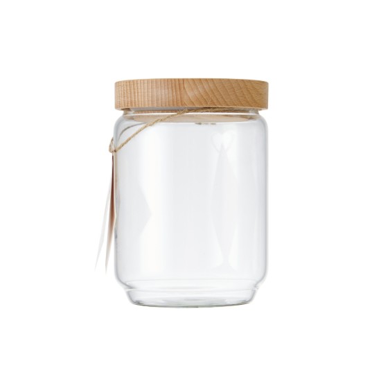 Borcan depozitare, sticla, 500ml, cu capac din bambus, "Idilica" - Kitchen Craft