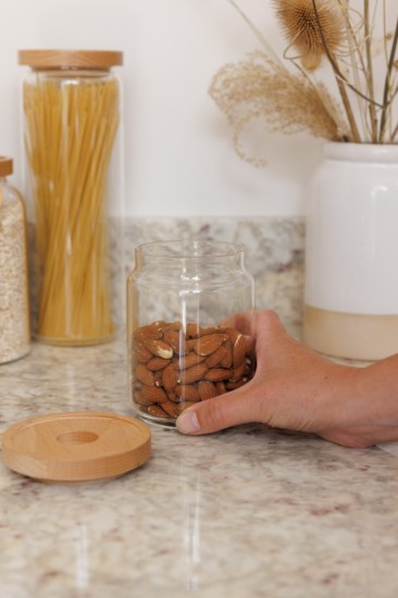 Borcan depozitare, sticla, 500ml, cu capac din bambus, "Idilica" - Kitchen Craft