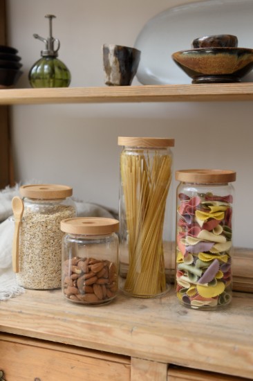 Borcan depozitare, sticla, 500ml, cu capac din bambus, "Idilica" - Kitchen Craft