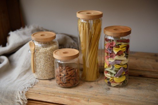 Borcan depozitare, sticla, 500ml, cu capac din bambus, "Idilica" - Kitchen Craft