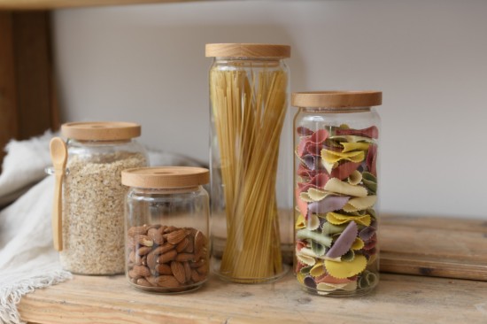 Borcan depozitare, sticla, 500ml, cu capac din bambus, "Idilica" - Kitchen Craft
