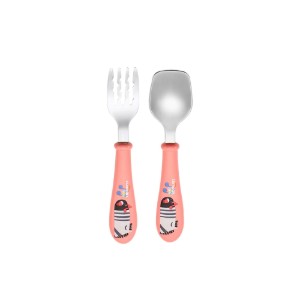 Set tacamuri copii, 2 piese, inox, "Infant", Roz - Cuitisan