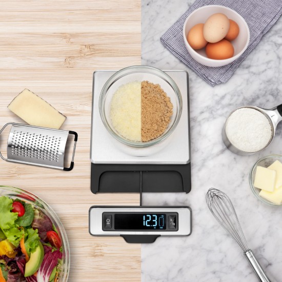 Cantar digital de bucatarie, cu afisaj detasabil, inox, 5kg - OXO