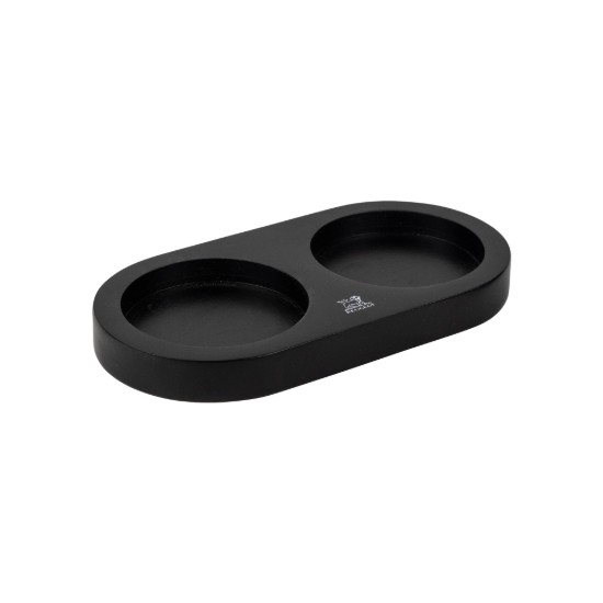 Suport pentru 2 rasnite, fara maner, bambus, "Linea", Matte Black - Peugeot