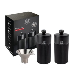 Set 2 rasnite sare si piper, 12 cm, "Line Z", cu palnie inox - Peugeot