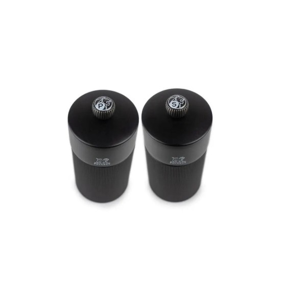 Set 2 rasnite sare si piper, 12 cm, "Line Z", cu palnie inox - Peugeot