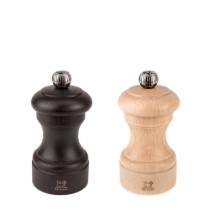 Set 2 rasnite sare si piper, 10 cm, "Bistro Z", Natural&Chocolate - Peugeot
