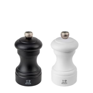 Set 2 rasnite sare si piper, 10 cm, "Bistro Z", White&Black - Peugeot