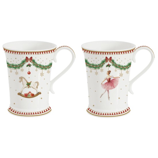 Set 2 cani portelan, 300ml, "Magie de Noel" - Easy Life