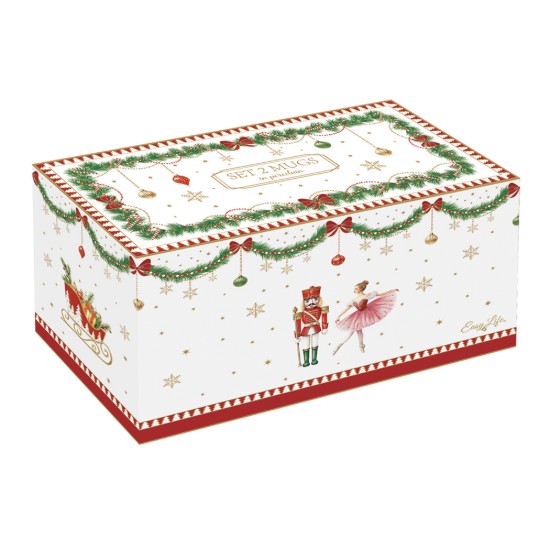 Set 2 cani portelan, 300ml, "Magie de Noel" - Easy Life