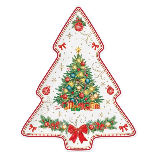 Platou portelan forma brad, 25,5x20,5cm, "Christmas Heritage" - Easy Life