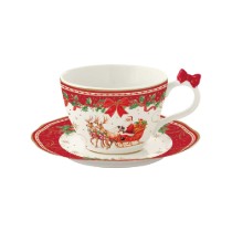 Ceasca cu farfurioara, portelan, 240ml, "Christmas Heritage" - Easy Life