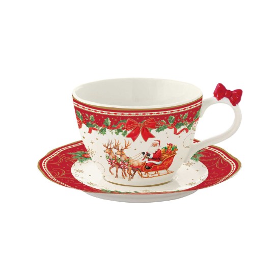 Ceasca cu farfurioara, portelan, 240ml, "Christmas Heritage" - Easy Life