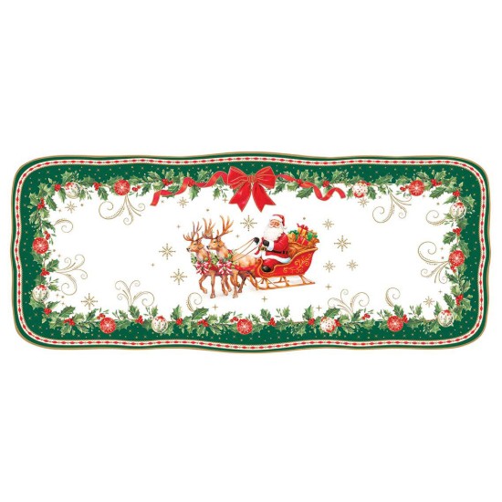 Platou servire, portelan, 36x15cm, "Christmas Heritage" - Easy Life