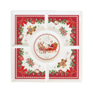 Platou patrat aperitiv, portelan, 25x25cm, "Christmas Heritage" - Easy Life