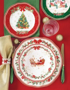 Platou patrat aperitiv, portelan, 25x25cm, "Christmas Heritage" - Easy Life