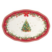 Platou servire, portelan, 36x25cm, "Christmas Heritage" - Easy Life