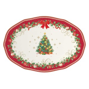 Platou servire, portelan, 36x25cm, "Christmas Heritage" - Easy Life