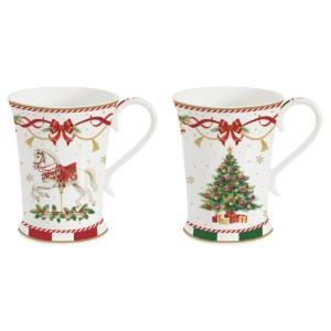 Set 2 cani portelan, 300ml, "Christmas Tale" - Easy Life