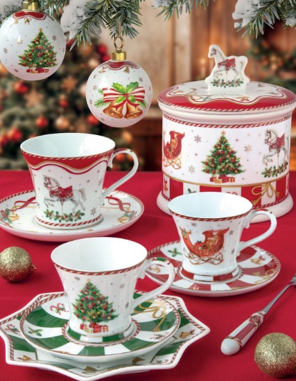 Set 2 cani portelan, 300ml, "Christmas Tale" - Easy Life