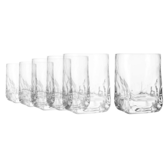 Set 6 pahare whisky, sticla, 330ml, "Frosty" - Borgonovo