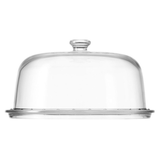 Platou servire tort, cu capac, sticla, 31cm, "Palladio" - Borgonovo