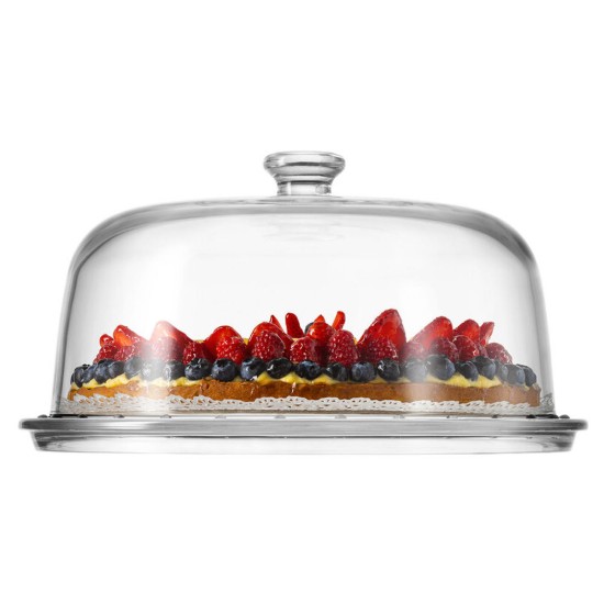 Platou servire tort, cu capac, sticla, 31cm, "Palladio" - Borgonovo