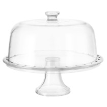 Platou tort cu picior si capac, sticla, 31cm, "Palladio" - Borgonovo