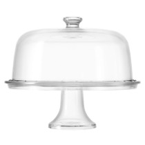 Platou tort cu picior si capac, sticla, 31cm, "Palladio" - Borgonovo