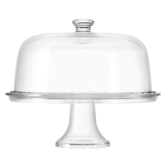 Platou tort cu picior si capac, sticla, 31cm, "Palladio" - Borgonovo